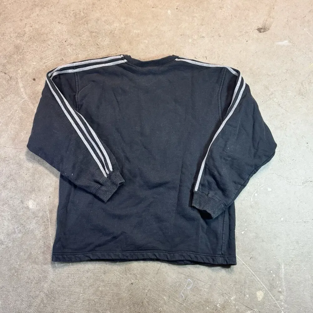 Vintage 90s Adidas Sweatshirt Embroidered Logo Classic Black Size L RARE